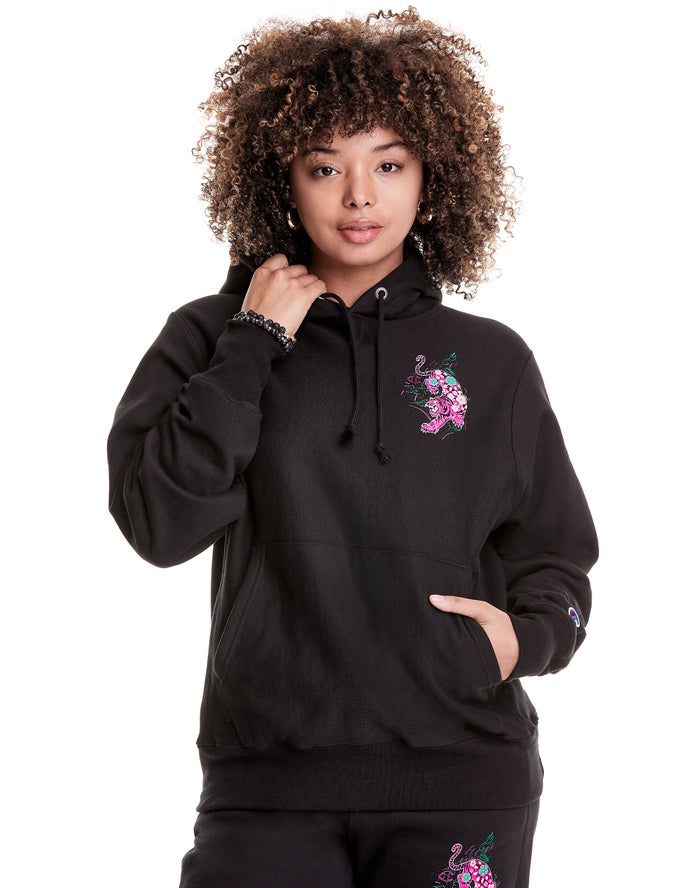 Champion Reverse Weave Year Of The Tiger Hoodie Dames - Zwart - Belgie 0281XLQCD